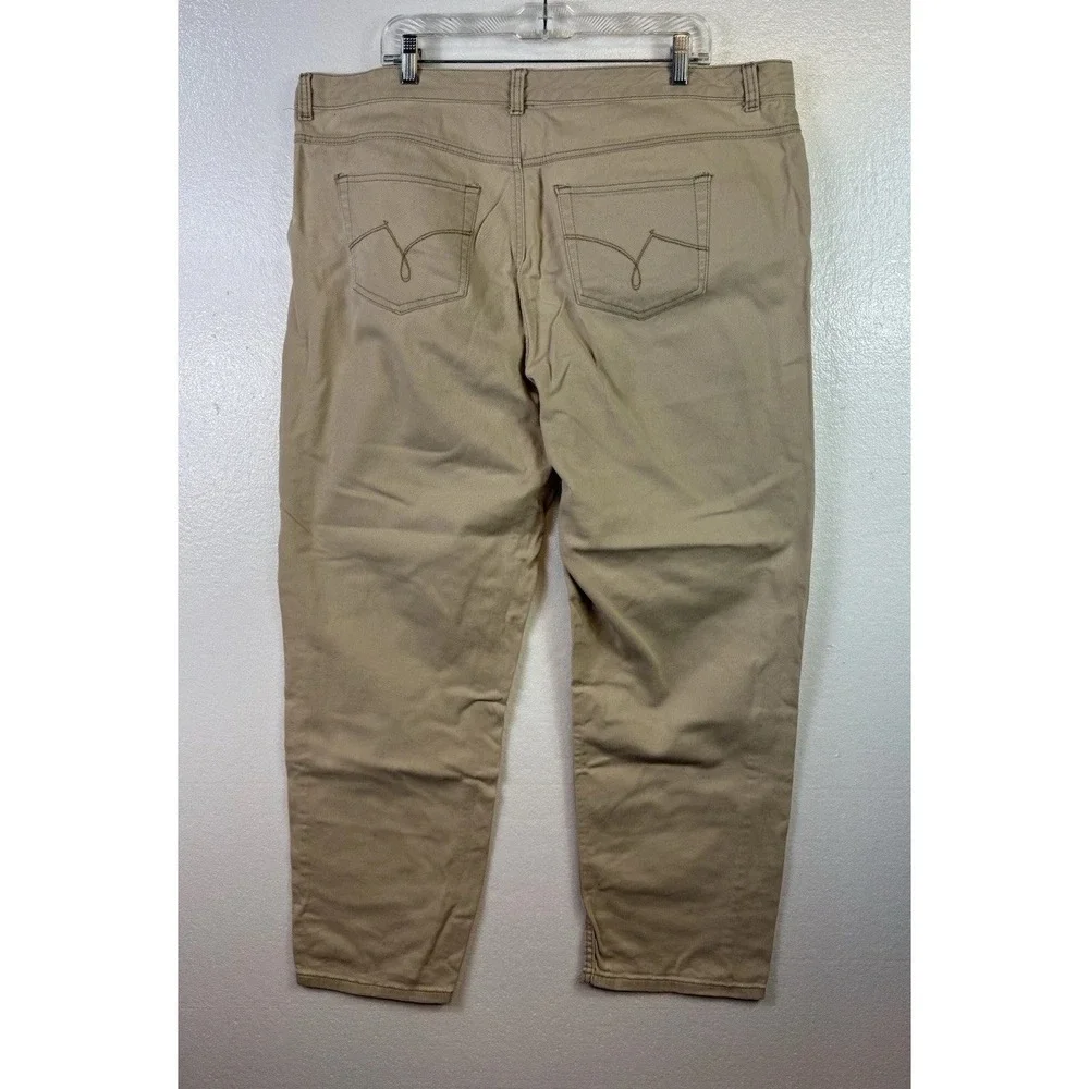 JMS Just My Size Sz 20W Beige Stretch Classic Denim Tapered Jeans‎ Women 42/30
